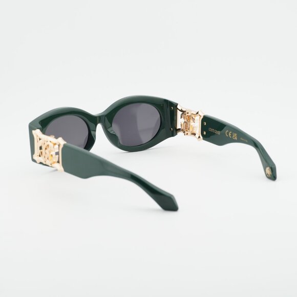 Roberto Cavalli SRC064 0D80 Sunglasses Green Oval Frame, Grey Lenses main image 7